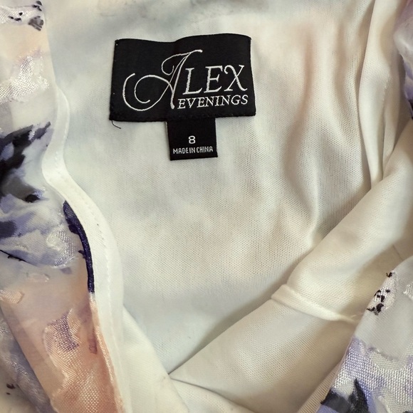 Alex Evening Women’s Purple Floral Sleeveless Tea Length Dress. Size 8 - Picture 7 of 8